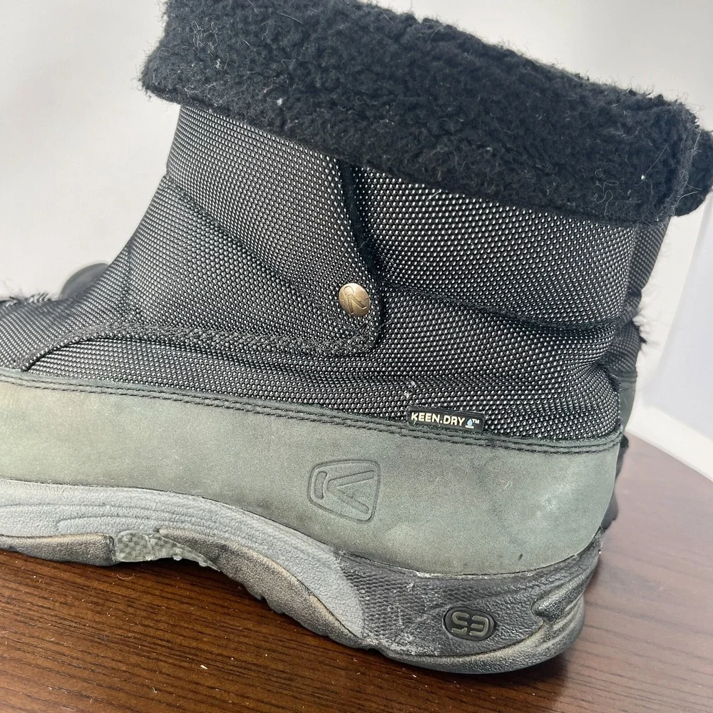 Keen Dry Hofn Boots Womens 9.5 Gray Black Leather Insulated Waterproof 5245-BKDS